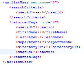 SoapUI: listUser XML Elements