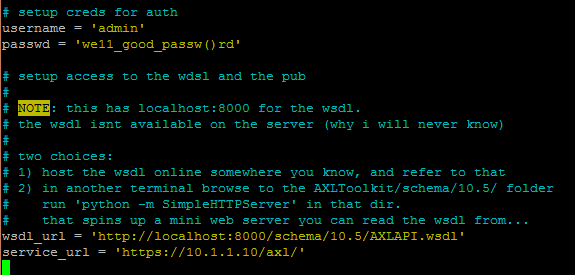 Python: Required Variable Definitions