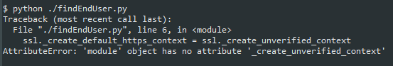 Python: Pre 2.7.9 SSL Context error