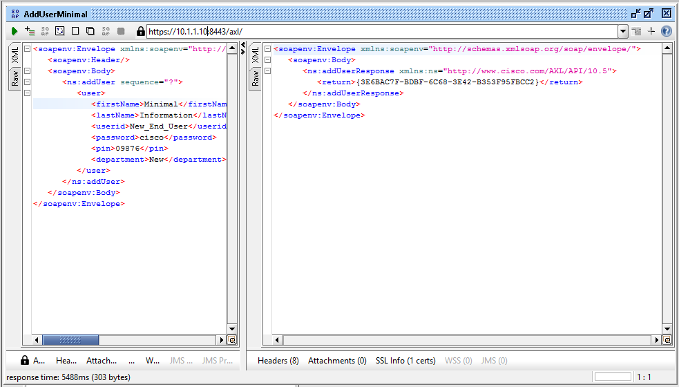 SoapUI: addUser return from API - the guid for the new user