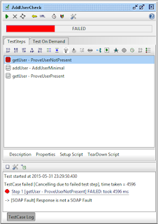 SoapUI: Test case fails due to existing account