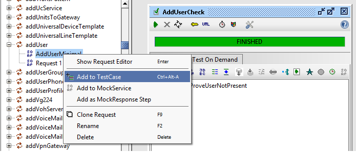 SoapUI: Insert AddUserMinimal Request to TestCase